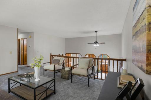 Another view of the upper-level living room.