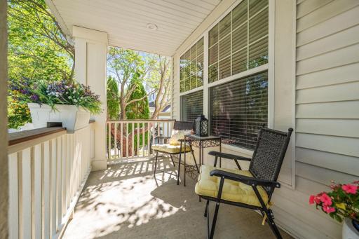 Enjoy morning coffee on your charming front porch!