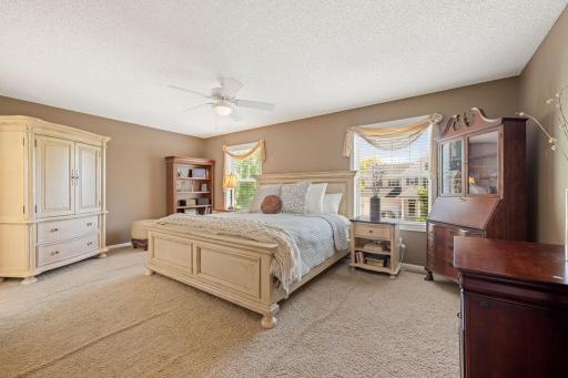 The primary bedroom is a true retreat with a spa-like ensuite bath and walk-in closet.