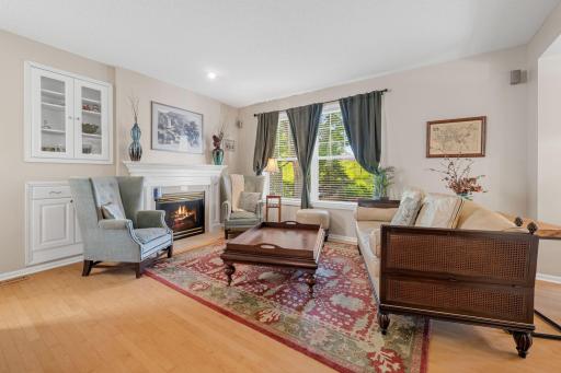 Cozy up with a good book next to the gas fireplace in the sun-filled living room.