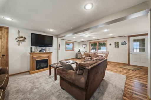 Electric fireplace is not included...great views of the lake