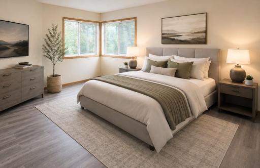 Master suite furnished , see next MBR photo after painting is complete photo is after professional painting