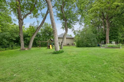 Very large backyard with gardens!
