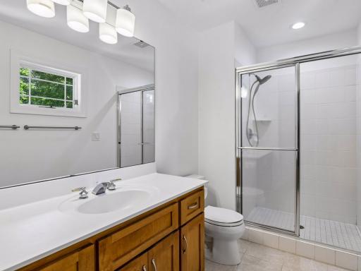 Bedroom two boasts a 3/4 private en suite bathroom.