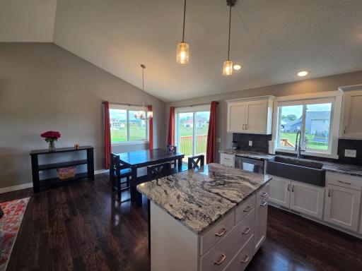 Vaulted ceilings and tons of natural light