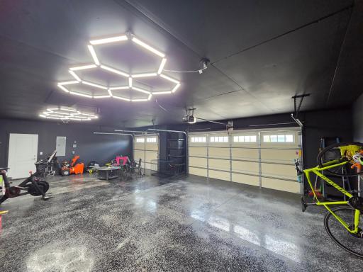 Awesome finished garage with epoxy floor!