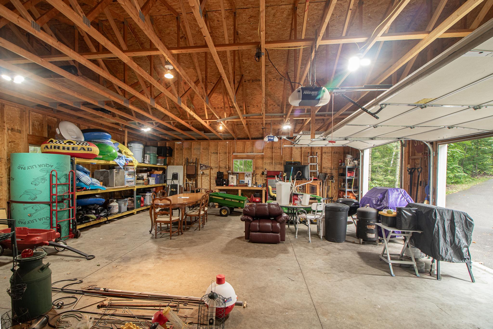 Three stall 30x36 garage with opener