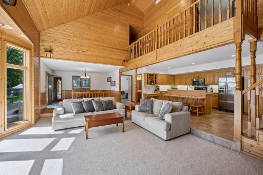 Welcoming open concept-with wide open flow between living, kitchen and dining areas.