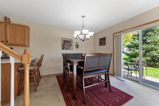 Dining area with easy access to the patio