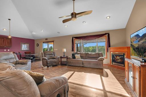 The open concept living space has a lot to offer. This large open area will be great for family time or entertaining. The vaulted ceiling offer a very open feel as well.