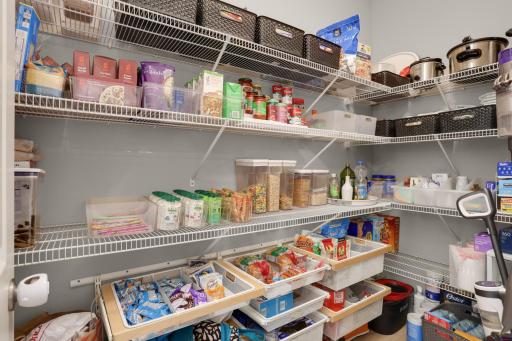 Large Pantry just off the kitchen and the garage