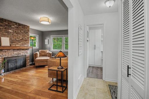 Kitchen to back pantry, entrance & the coziest Den