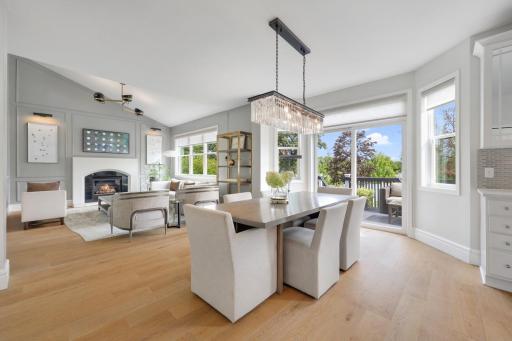 Dining Room With Walk Out To Two-Tier Deck