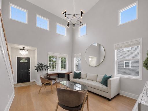 Great Room With Two Story Vaulted Ceilings