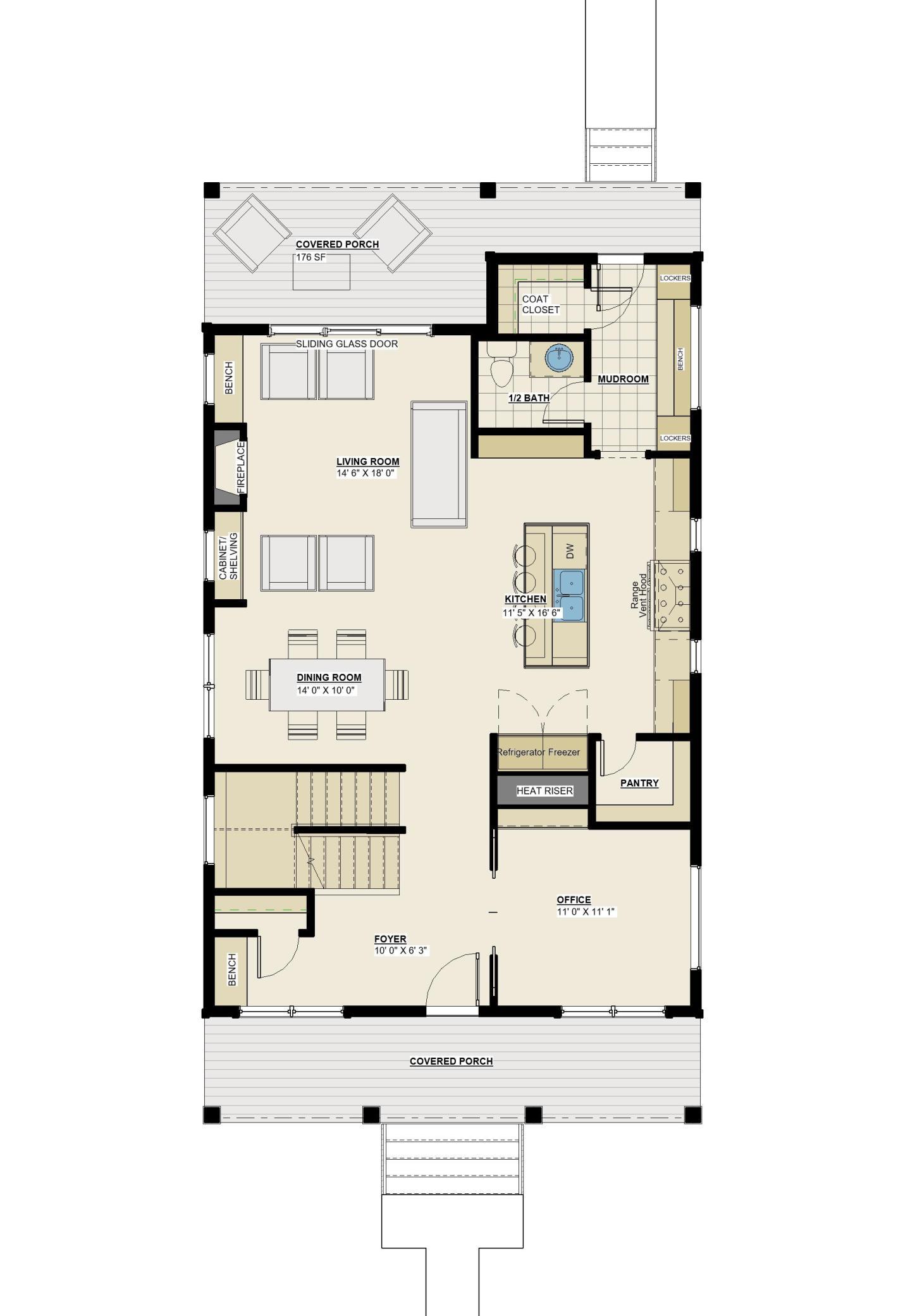 Open main level features gourmet kitchen that seamlessly flows into the dining and living areas—perfect for entertaining and everyday life. It also offers offers separate office, mudroom, and powder room.