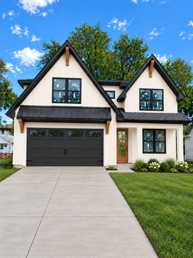 Rendering of the finished house. This expertly crafted custom home blends traditional elegance with modern luxury. Buyers still have time to select some options and finishes.