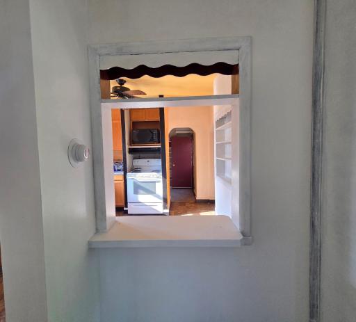 looking into kitchen