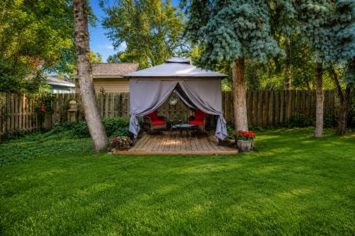 Backyard Gazebo Stays (furniture does not)