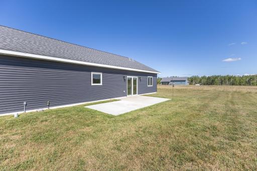 Rear patio and backyard with plenty of room to enjoy the nearly 3-acre property.