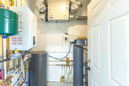 In-floor heating system adds comfortable, efficient heat throughout the home.