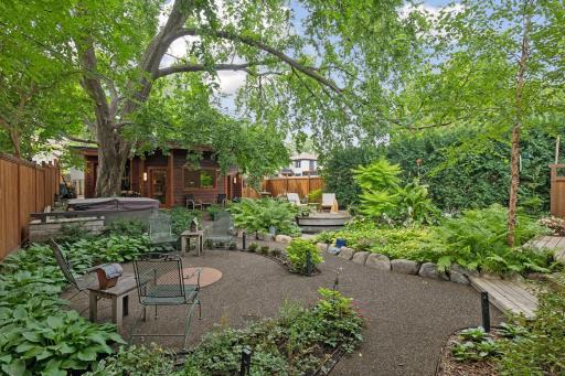 The winding paths are made from a recycled material that is soft to the feet.