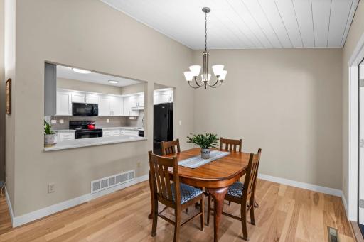 Open dining room to the kitchen