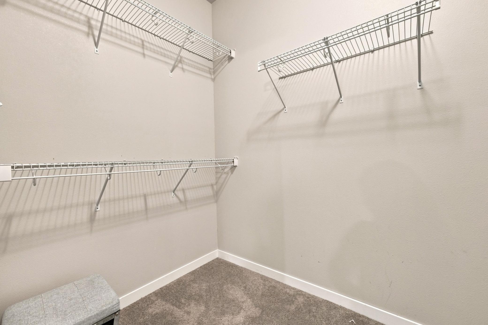 generous walk-in closet