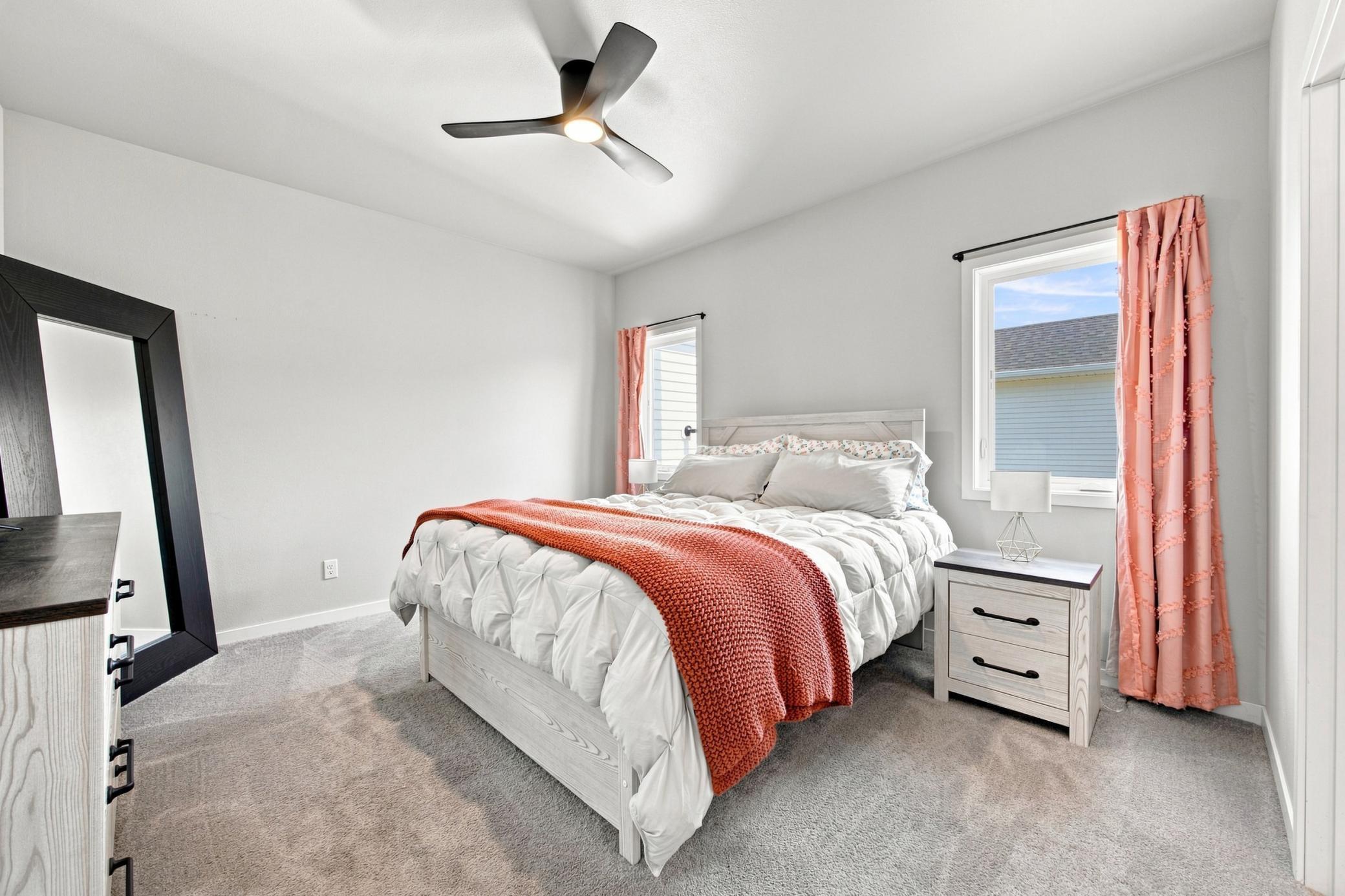 primary bedroom- easily accomoadates king bed