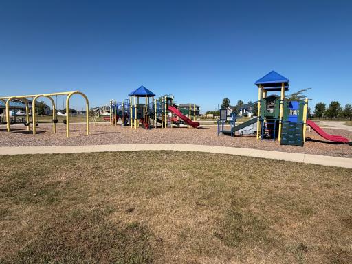 park offers large playground, basketball court, soccer nets, shelter and tables, walking path