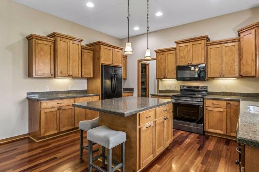 Cabinet storage in your center island which is so nice for your organization.
