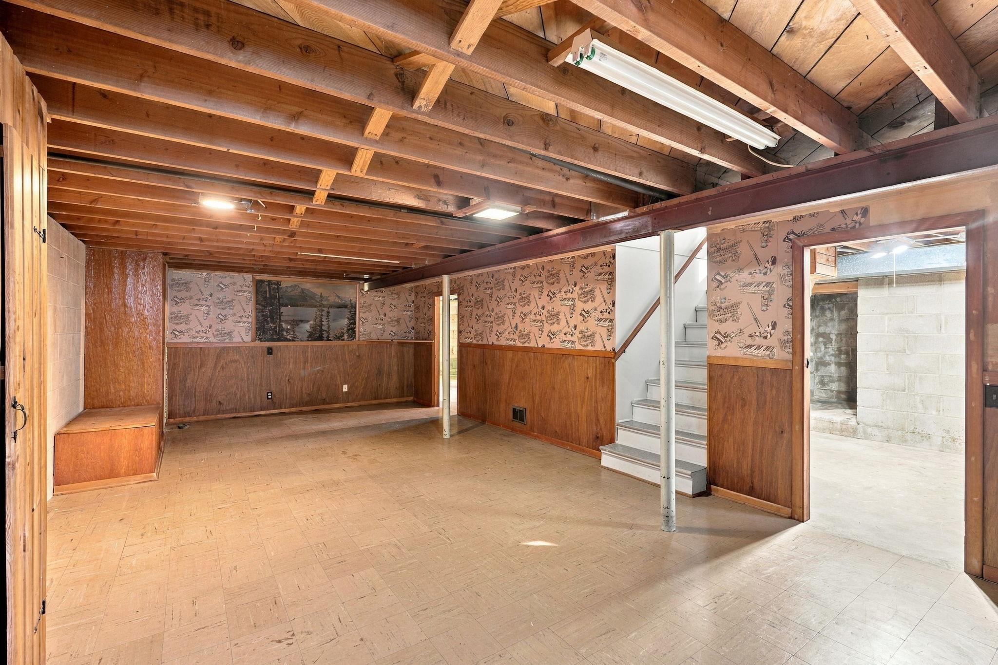 The unfinished basement is ready for your ideas and finishing!