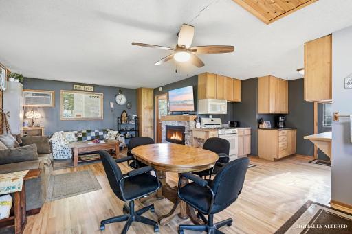 Enjoy a meal while enjoying company, the open concept allows you to stay connected.