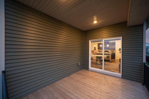 Covered deck with recessed lighting
