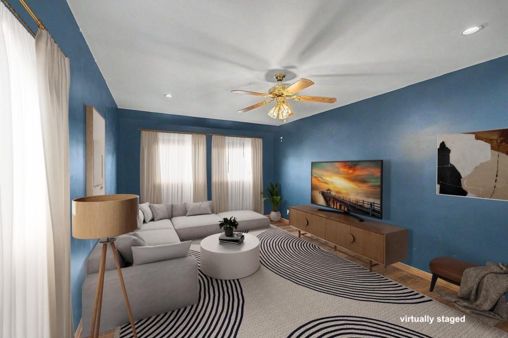 virtually staged larger living room