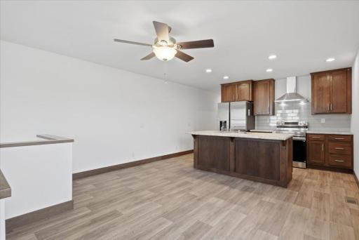 Living room and kitchen area