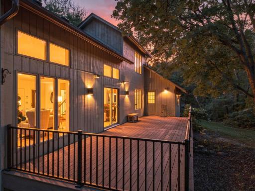 The spacious deck is designed for outdoor dining, entertaining, and everyday enjoyment.