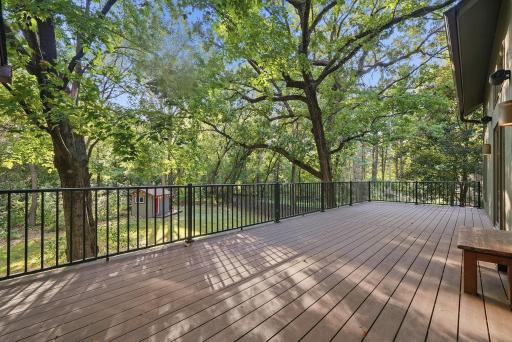 A generous deck creates an easy extension of the homeâs living spaces.