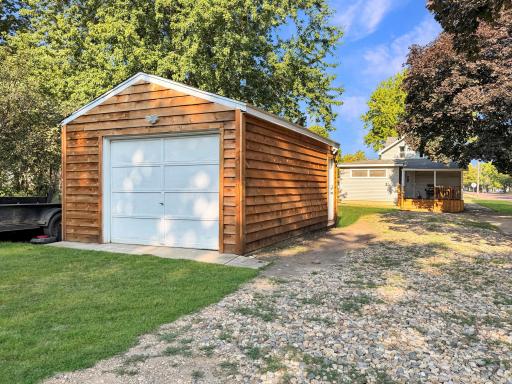 And a great little garage behind the house