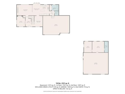 Main level & detached garage floor plans