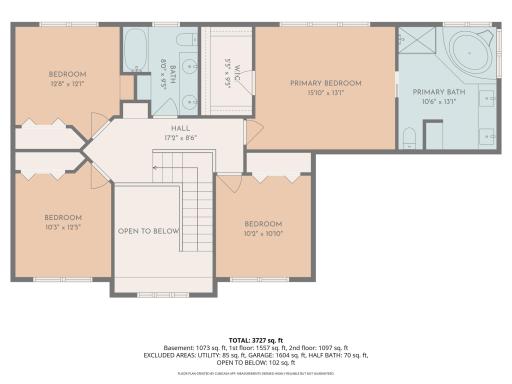 Upper level floor plan