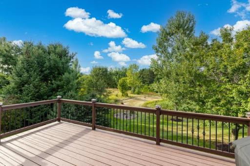View from the freshly stained deck