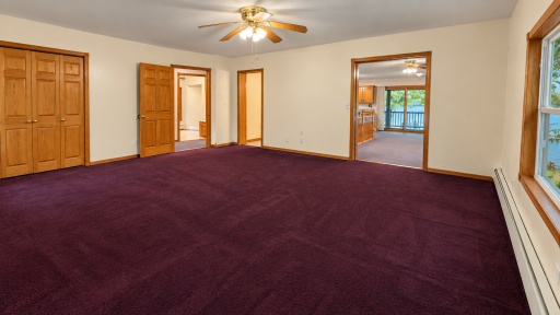 Primary bedroom with lake view