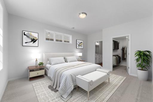 The primary on-suite provides a relaxing retreat.