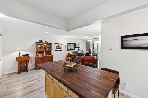 Your unobstructed view from the kitchen back into the living room.
