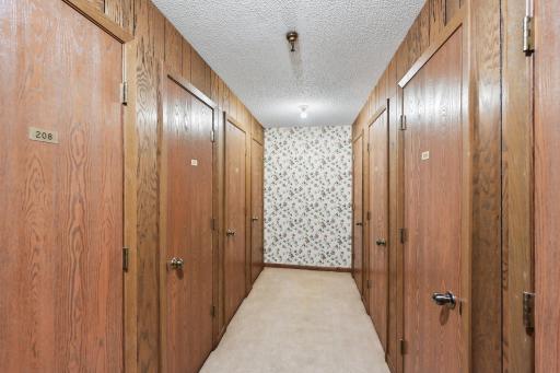 Across the hall from unit 210 is the location of the same floor storage closets. A great place to store off-season large items.