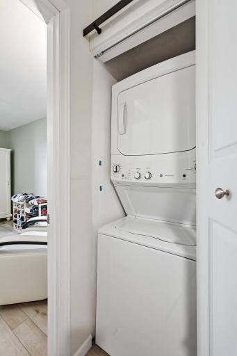This home features a convenient, in-unit, stacked, washer and dryer!