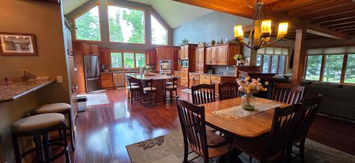 Bar, dining, kitchen
