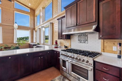 Watch the birds fly by while you cook on this massive 48" range.