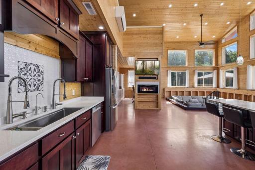 The homework nook is just off the kitchen, giving an incentive to finish that work and enjoy a meal together.