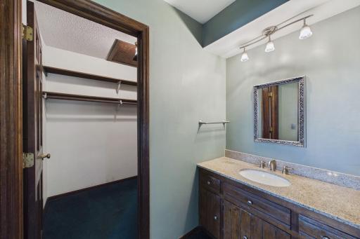 En-suite bathroom vanity and walk-in closet